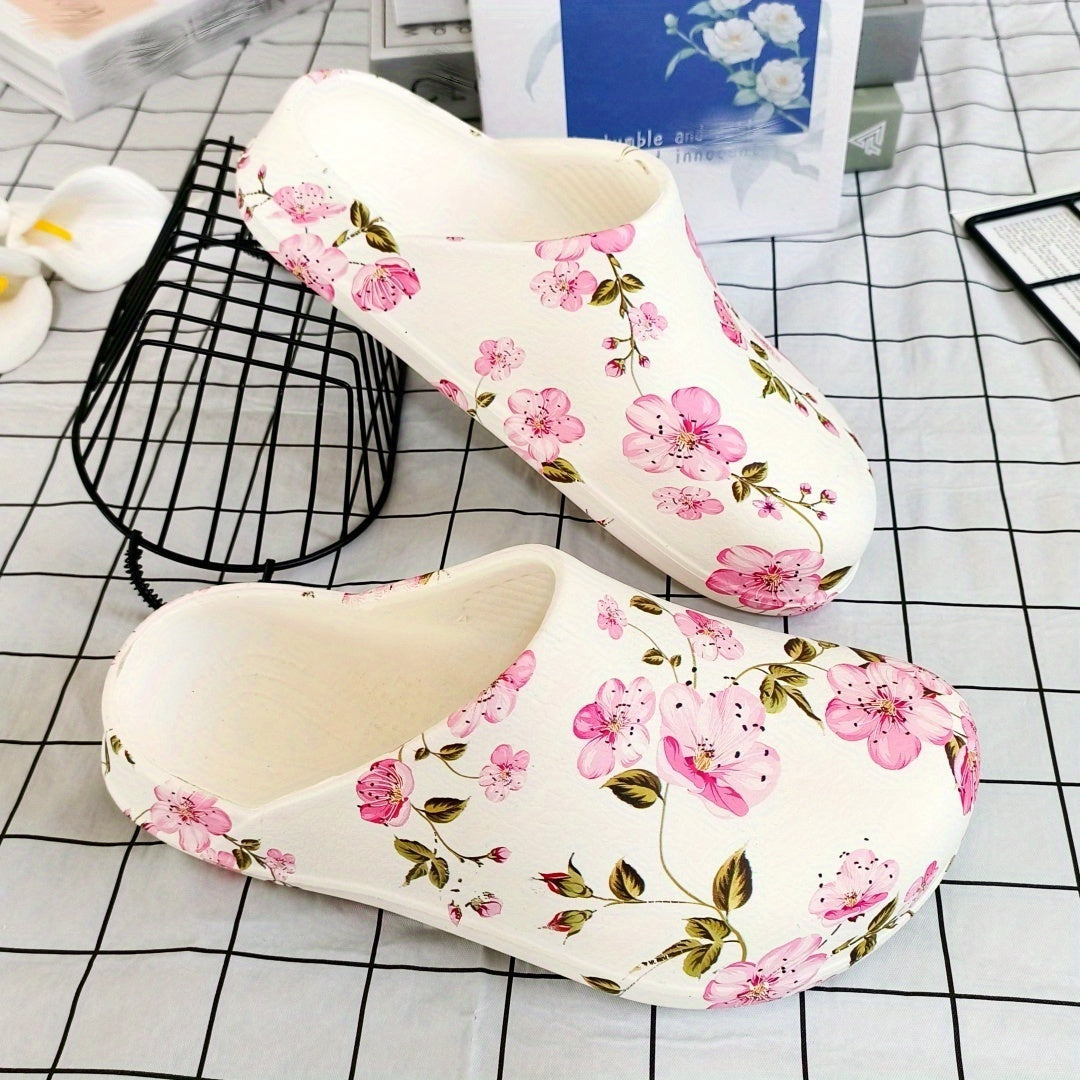 Women's Floral Butterfly Mule Shoes Lightweight Non-Slip Comfortable for Indoor Outdoor
