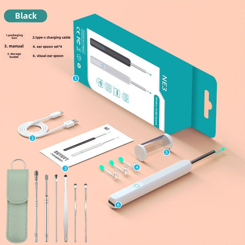 Rechargeable Ear Cleaner with Camera and Light for Safe Home Use