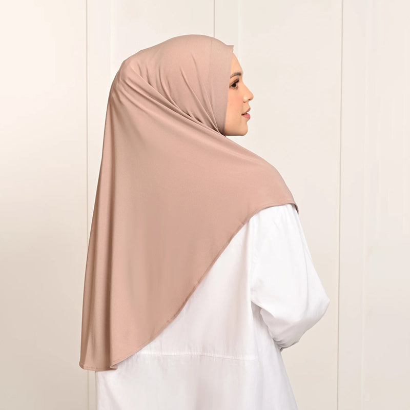 Elegant Polyester Hijab Set for Women Solid Color Yarn-Dyed Windproof Breathable Outdoor