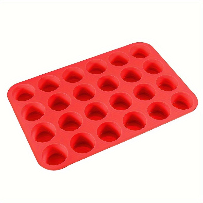 Silicone Baking Mold 24-Cavity Round for Cupcakes Muffins Puddings