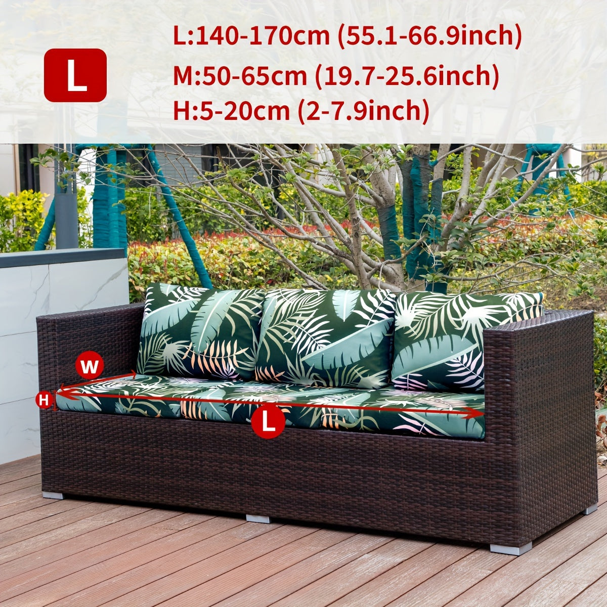 Набор чехлов для подушек для уличного дивана с богемским принтом животных, листьев и цветов