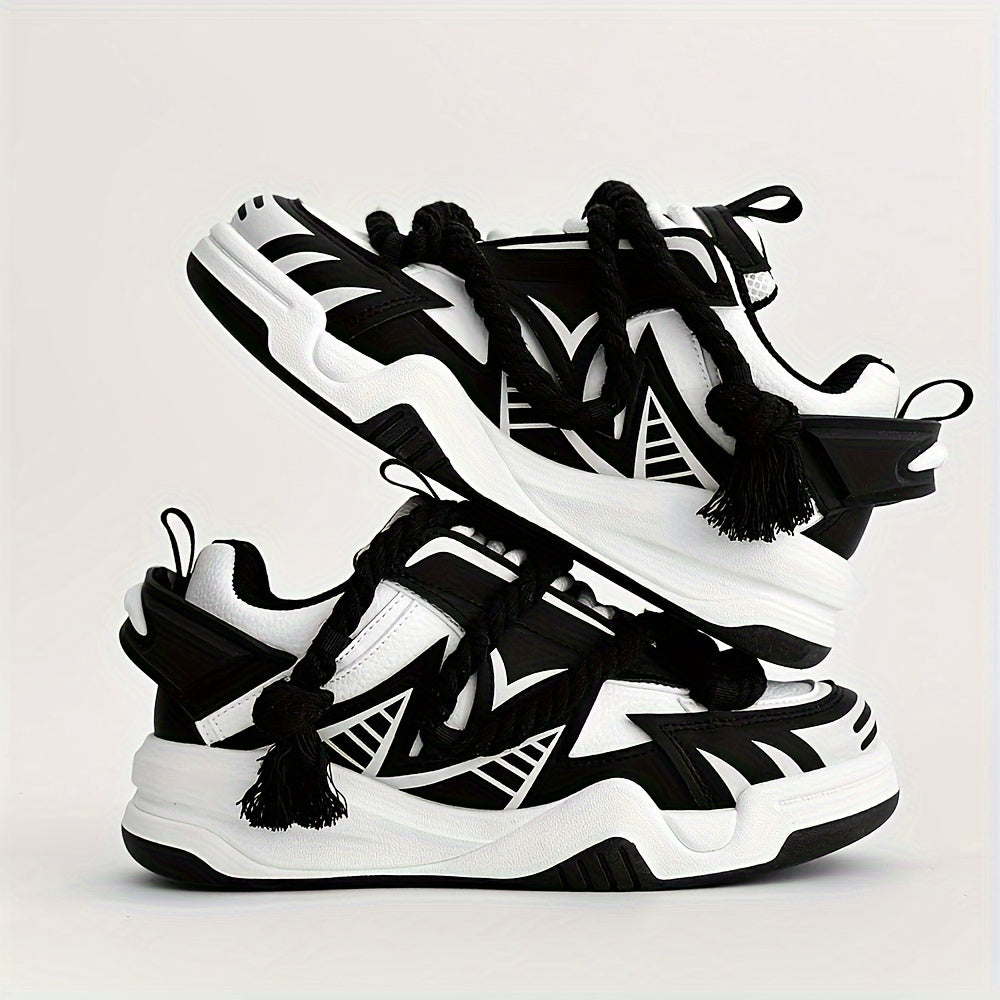 Men's Casual Low Top Sneakers Rubber Sole PU Fabric Solid Color All-Season