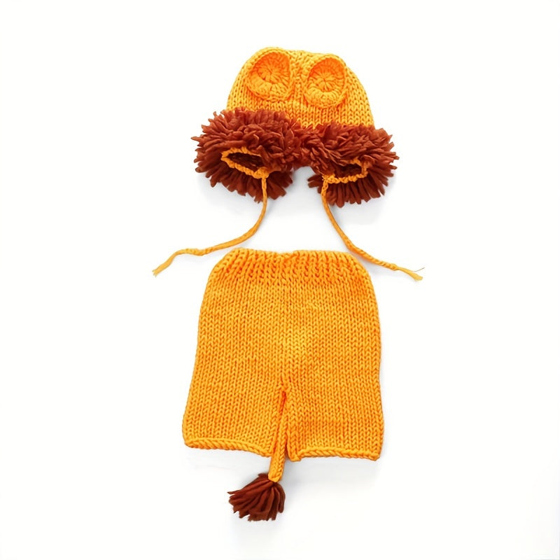 Newborn Baby Girl Soft Knitted Lion Hat and Pants Costume