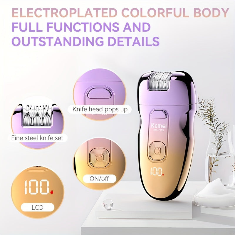 3-in-1 Electric Hair Epilator for Women Cordless Rechargeable Battery