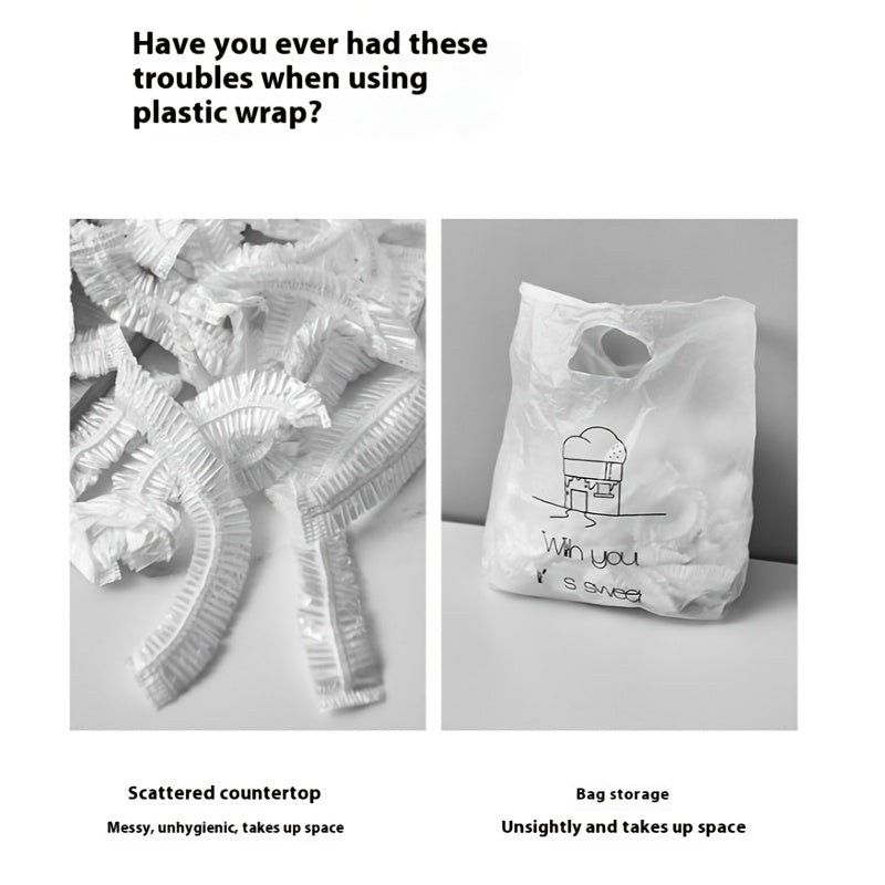 Olma shaklidagi devorga o'rnatiladigan plastik paket tarqatuvchi, katta sig'imga ega - oshxona va hammomda elastik yangi saqlash o'ralarini saqlash uchun mukammal. Oson kirish uchun shaffof derazali joyni tejovchi dizayn.