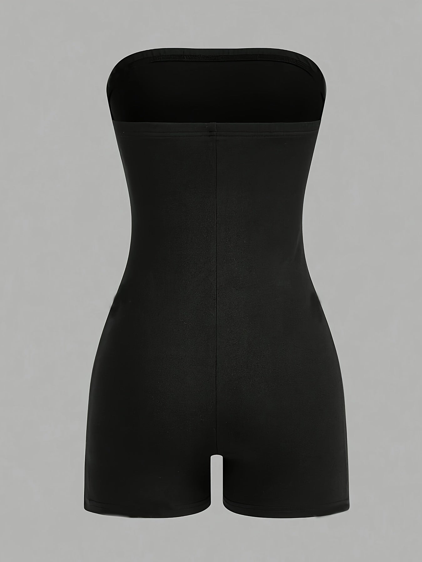 Conjunto de body sin mangas de color sólido y estampado de leopardo para mujer