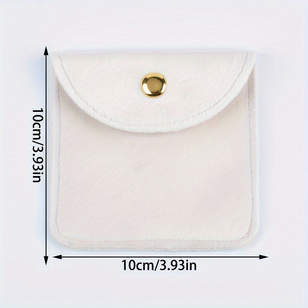 Set of 6 Velvet Jewelry Pouches with Suede Drawstring Bags for Watches Rings Earrings and Accessories