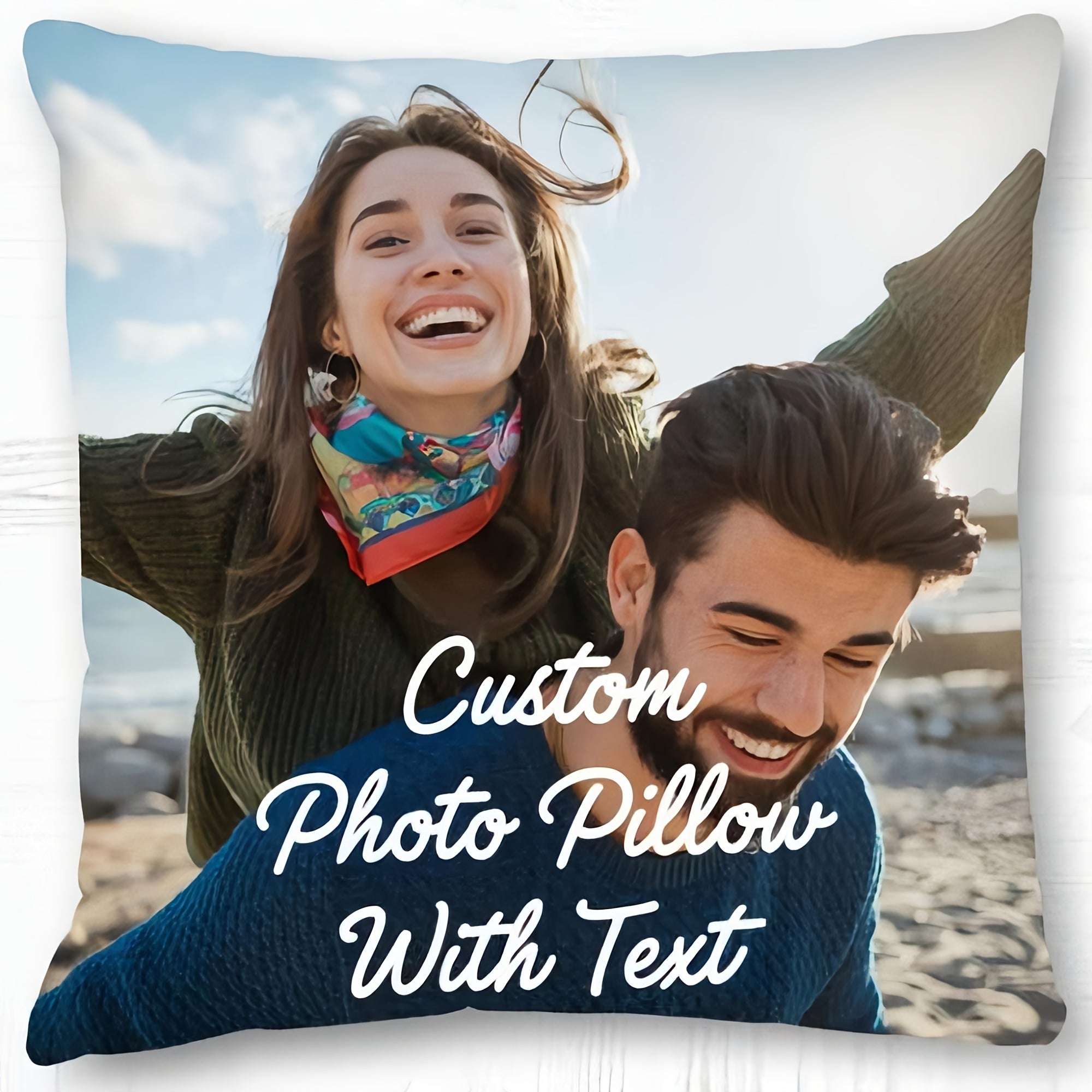 Personalized Photo Pillowcase 45.72 cm Single-Sided Custom Gift for Valentine's Day Weddings and Anniversaries