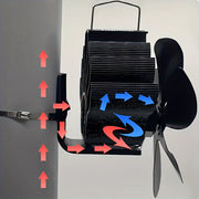 Алюминиевый высокоскоростной вентилятор для печи с 6 лопастями — не требует электричества, идеально подходит для дровяных печей или каминов