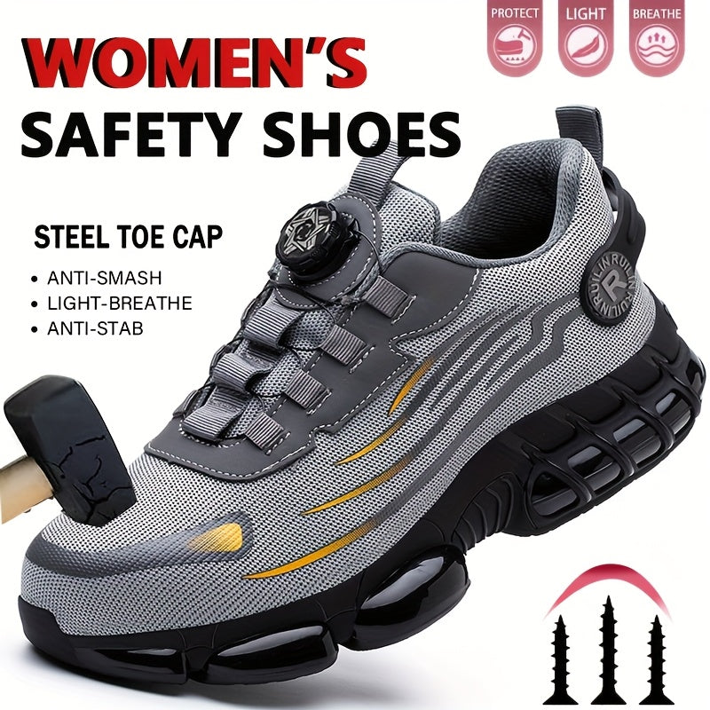 Women's Safety Shoes Steel Toe Puncture Resistant Breathable Work Sneakers