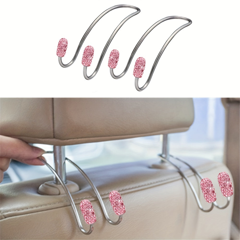 Universal Stainless Steel Crystal Hook for Car Seat Back Storage