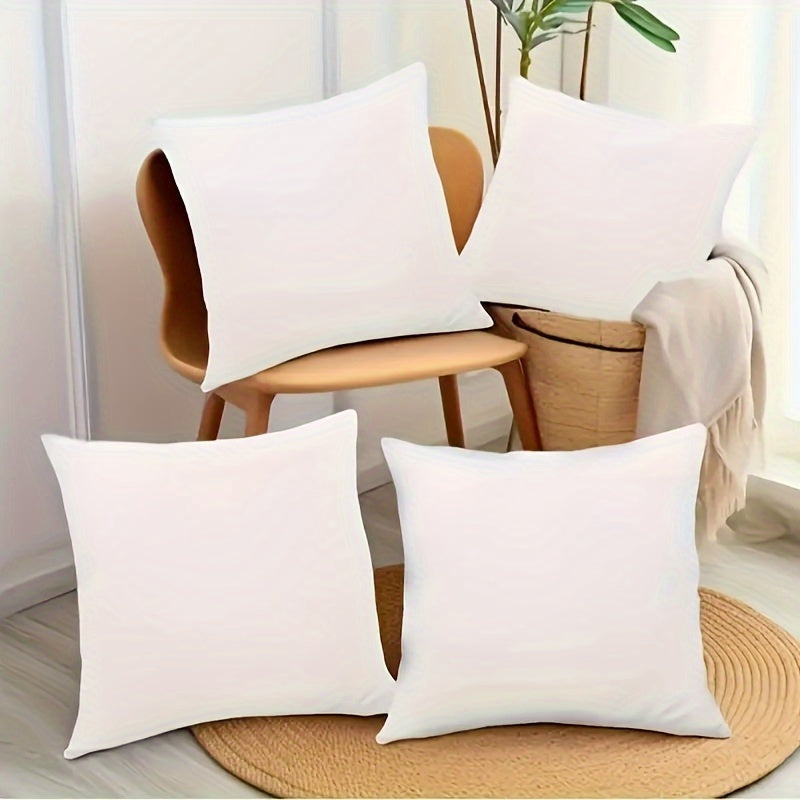 White Throw Pillow Covers Set with Zipper Closure Machine Washable for Living Room and Bedroom Decor