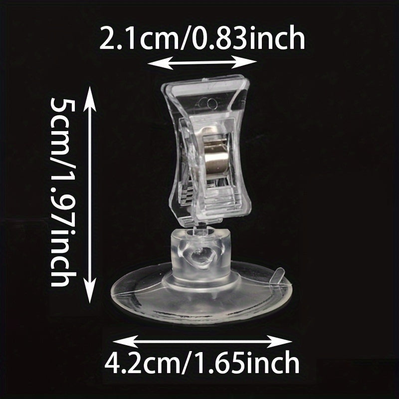 Clips de ventosa transparentes para puertas, ventanas y mesas, uso en oficina y hogar