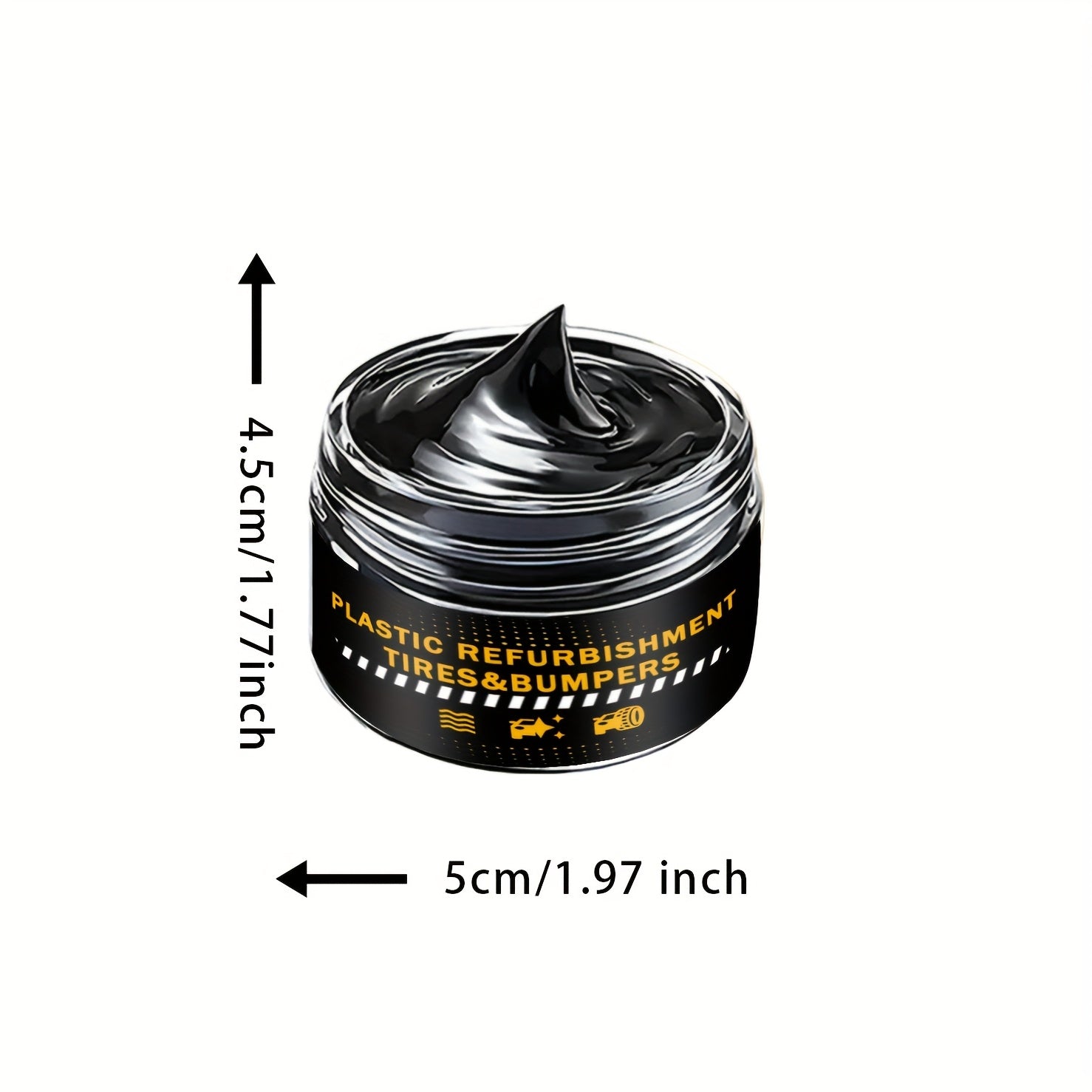 Black Plastic and Rubber Restorer Cream for Bumpers and Tires