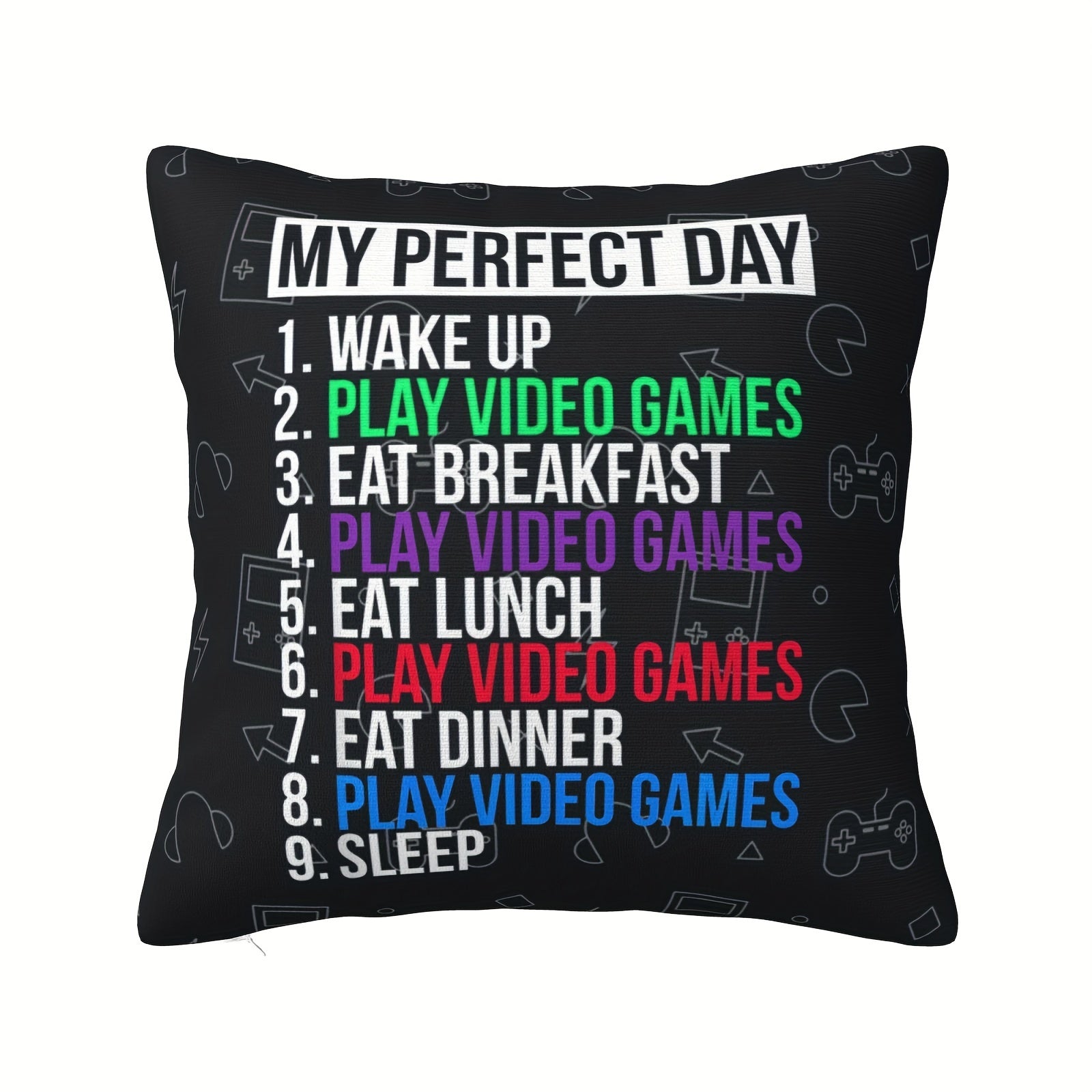 18x18 Plush Throw Pillow Cover Soft Polyester for Gaming and Lounge