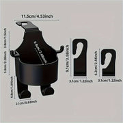2 Pack Car Seat Back Hooks with Built-In Cup Holders Auto Interior Organizer