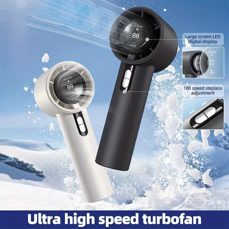 Rechargeable Handheld Turbo Fan with 3000mAh Battery, Adjustable Speed