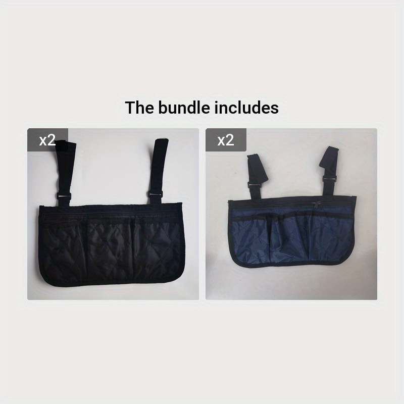 Wheelchair Armrest Hanging Storage Bag Large Capacity Easy to Carry