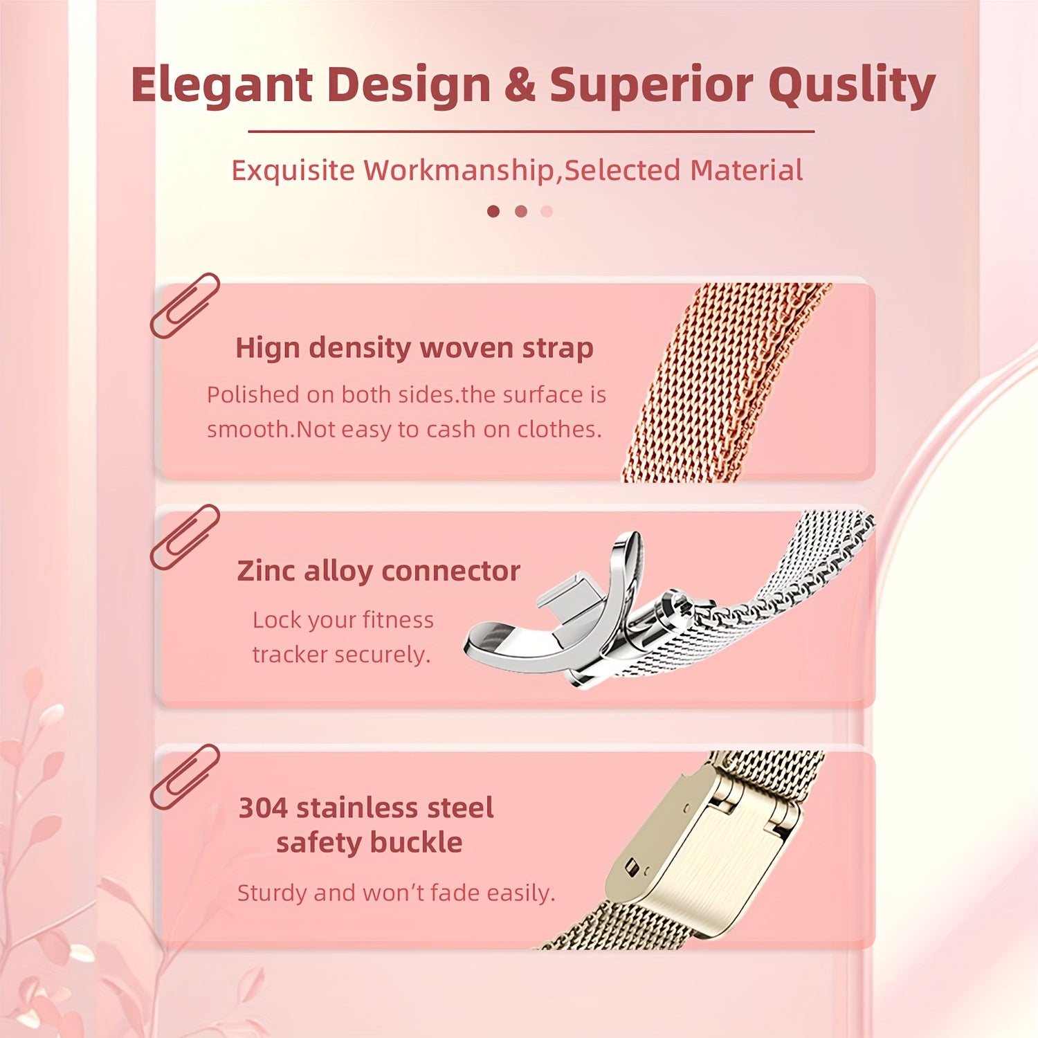 Stainless Steel Milanese Loop Watch Strap for Xiaomi Smart Band 3-9