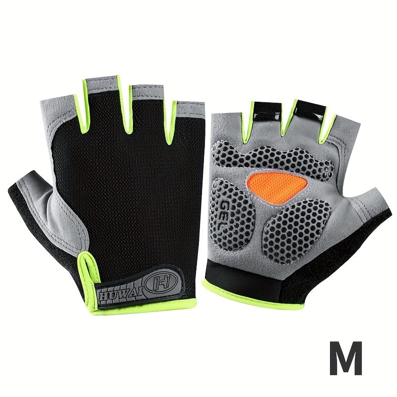 Half-Finger Breathable Polyester Fitness Gloves for Outdoor Sports Non-Slip
