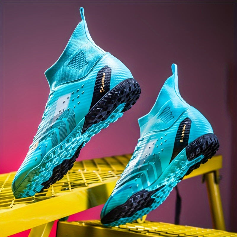 Мужские высокие футбольные бутсы противоскользящие с амортизацией, дышащая сетка, всесезонные