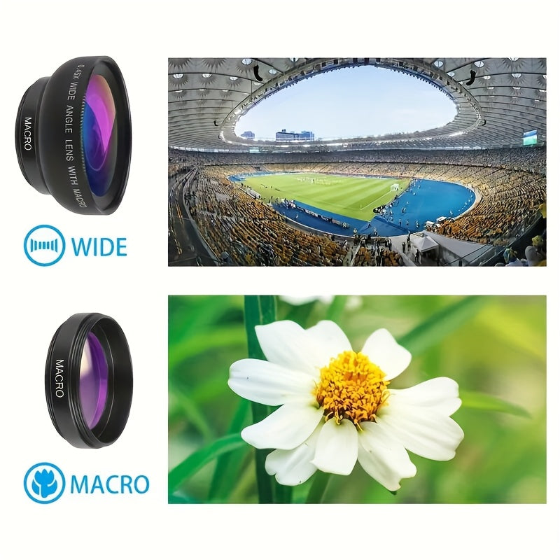 Ultra-Wide Angle Macro Lens for Smartphones and Cameras with Optical Zoom and Accessories