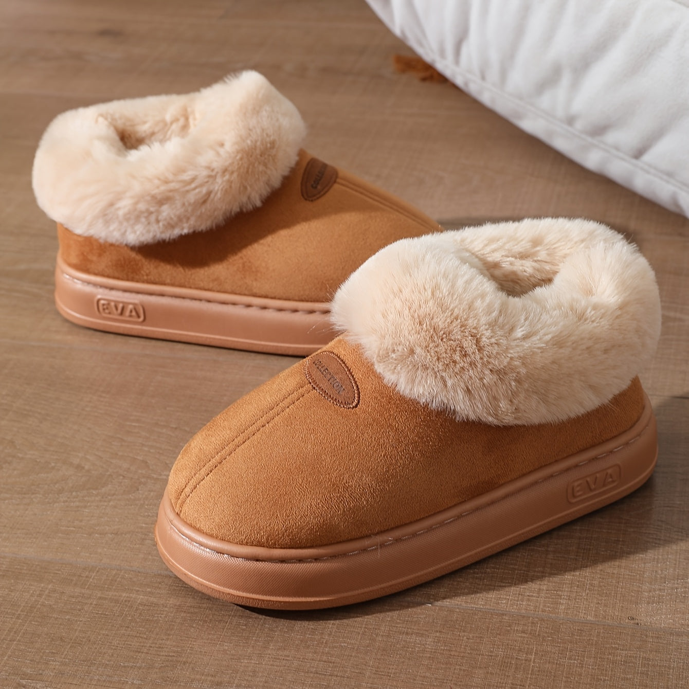 Women's Winter Snow Boots Faux Fur Lined Non-Slip EVA Sole Indoor Outdoor