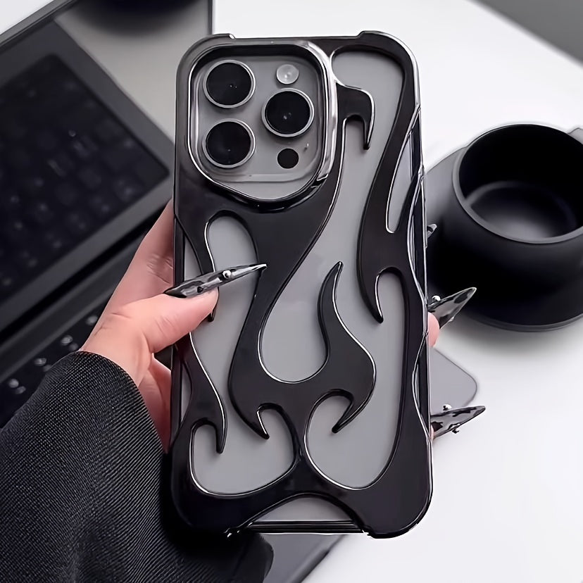 Electroplated Cooling Flame Phone Case for iPhone 11 12 13 14 15 16 Series Shockproof TPU Bright Surface