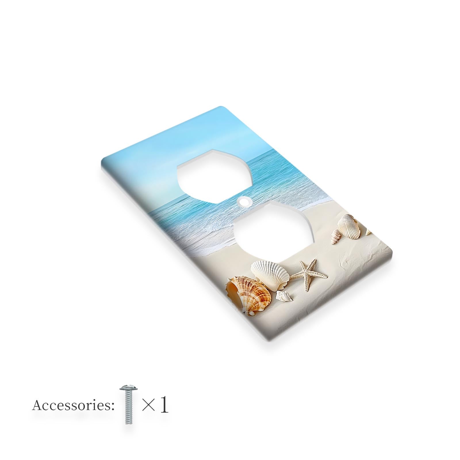 Beach Ocean Theme Light Switch Cover for Bedroom or Bathroom 1 or 2 Gang