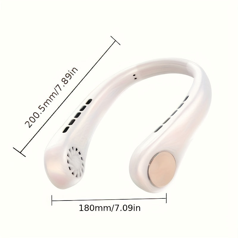Portable Neck Fan with Digital Display, 5-Speed, Rechargeable, Wearable