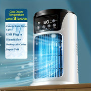 Portable USB Air Conditioner Humidifier Fan with Atmosphere Light for Home Office