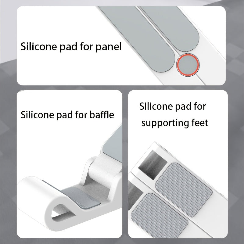 Soporte de enfriamiento para portátil, plegable, ajustable en altura, ligero, de plástico negro