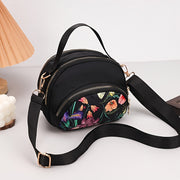 Floral Nylon Crossbody Bag for Women with Adjustable Strap and Zipper Closure