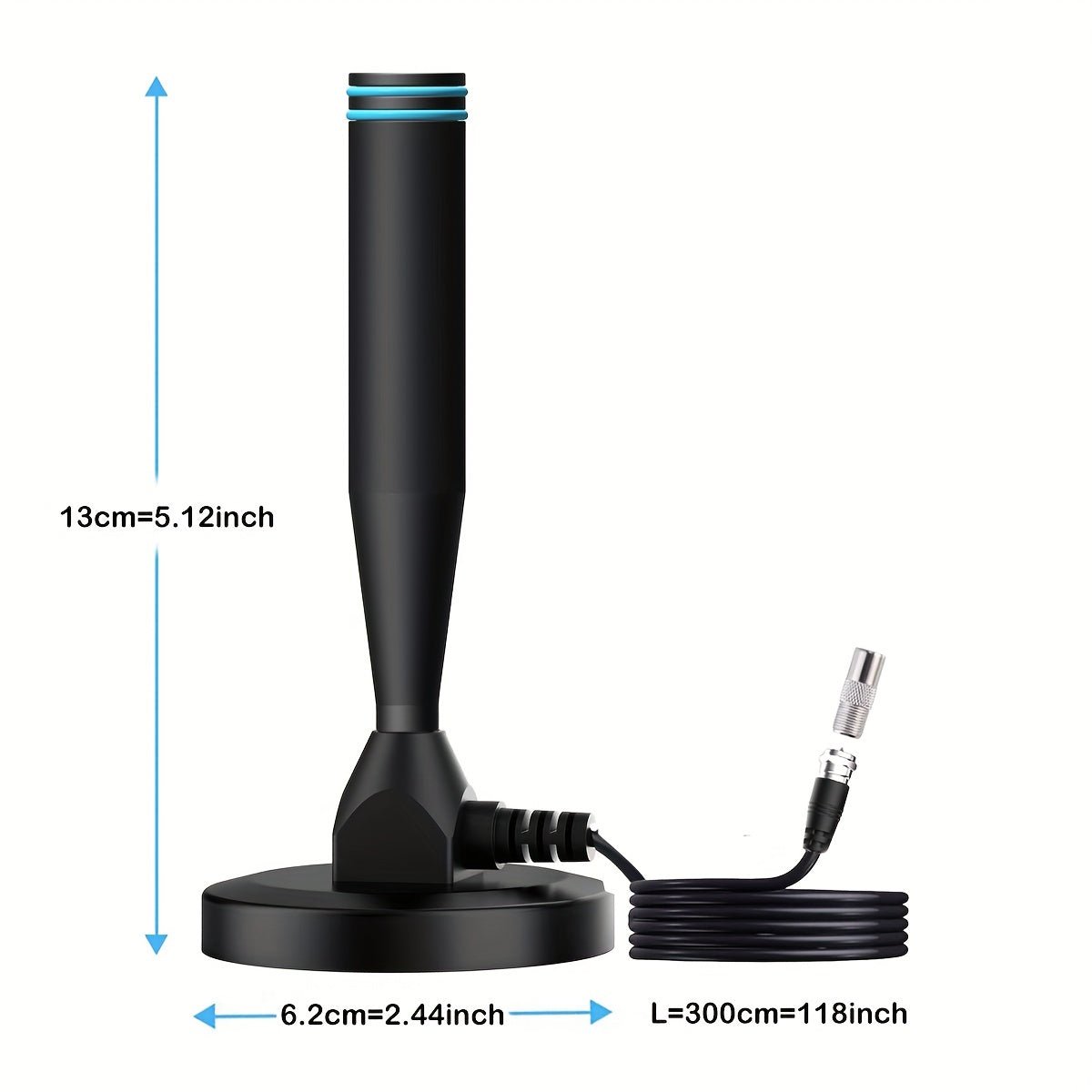 HD Digital TV Antenna Indoor Outdoor 360° Reception Supports 4K 1080P