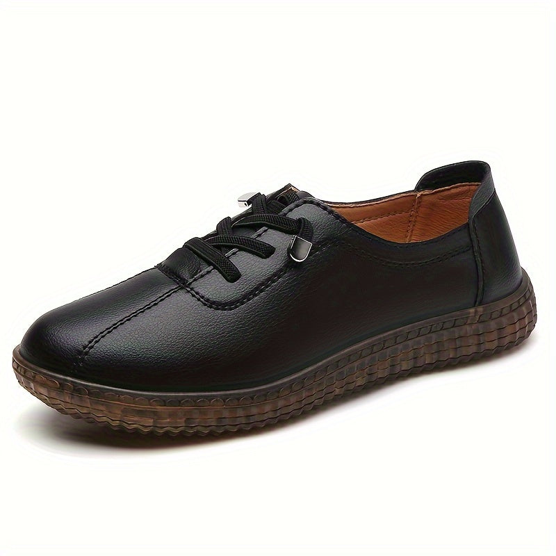 Women's Flat Oxfords Casual Lace-Up Microfiber Leather Sole for Daily Wear