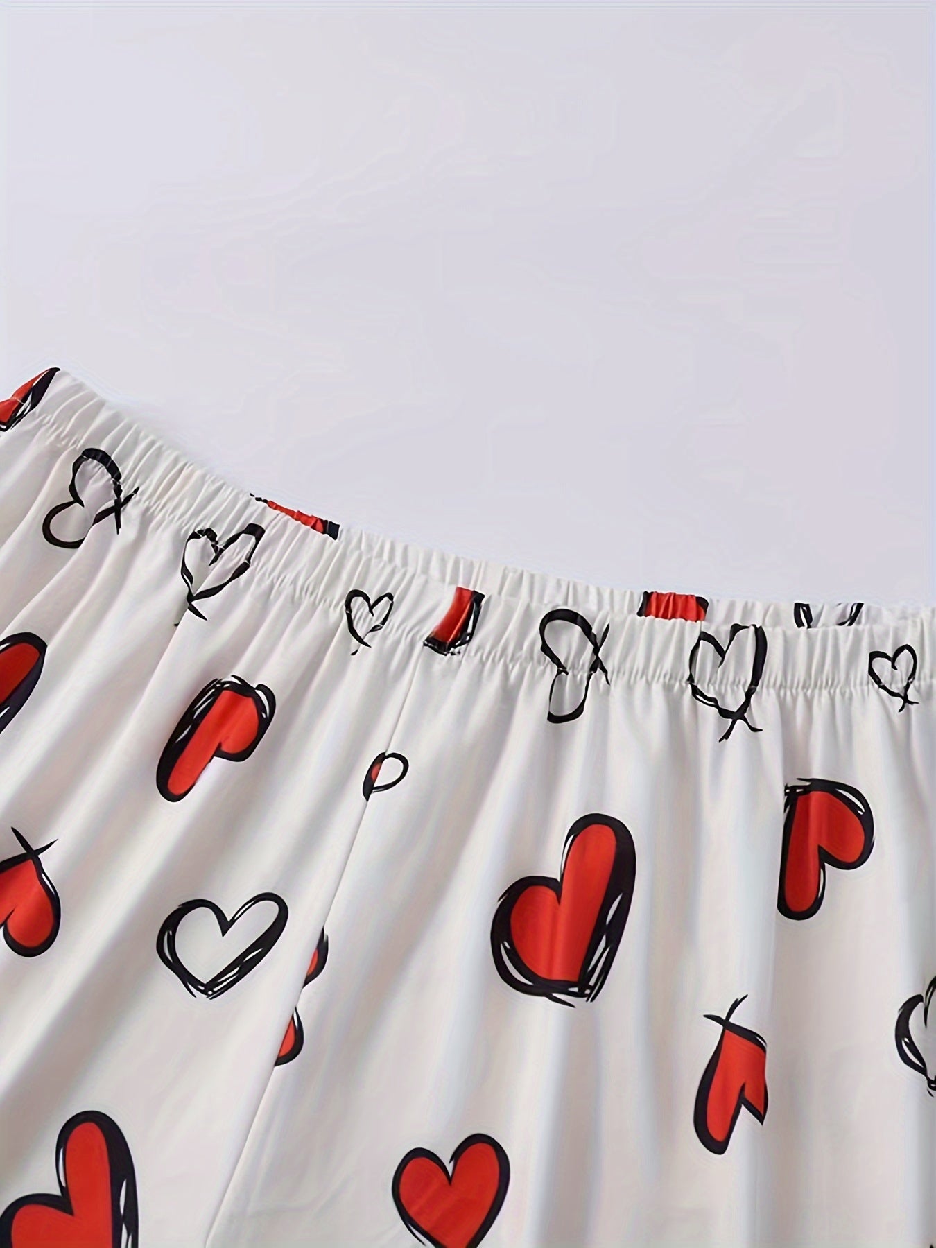 Conjunto de pijama casual para mujer, camiseta de manga corta y capris con cintura elástica