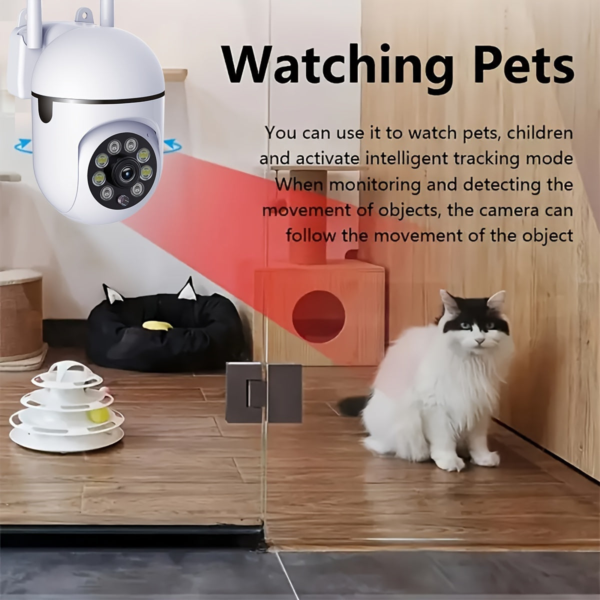Indoor Security Camera 1080P PTZ WiFi Night Vision Motion Alerts Two-Way Audio