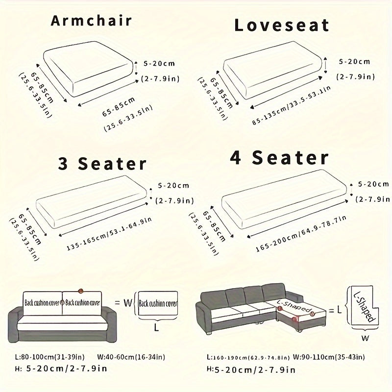 All-Season Solid Color Sofa Cover for Pets and Scratches Protection