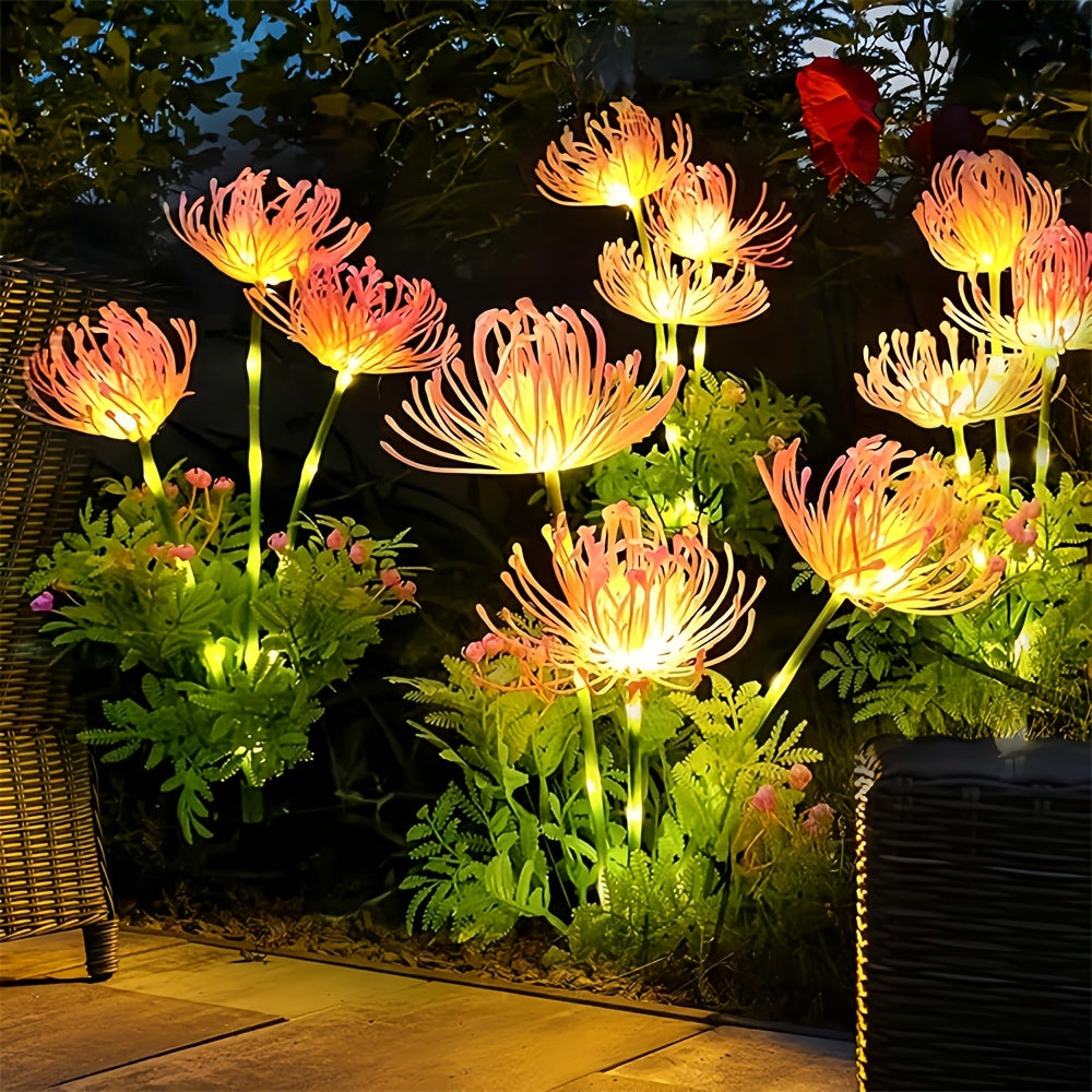 Outdoor Solar Garden Lights Pink Lotus Flower Waterproof LED Decorative Pathway Yard Patio