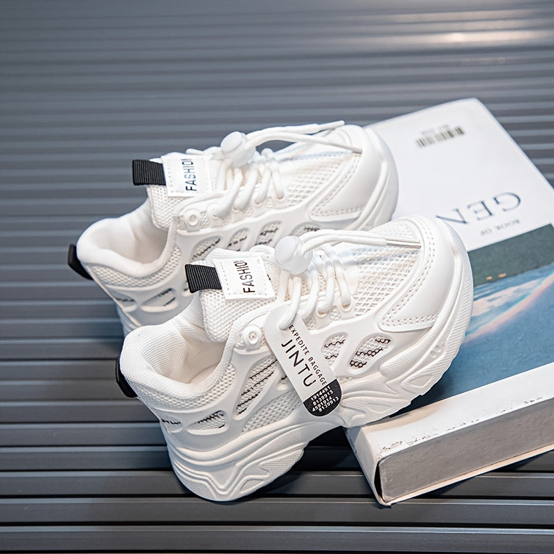 Мужские легкие сетчатые кроссовки с резиновой подошвой и шнуровкой, низкий топ для осени и лета