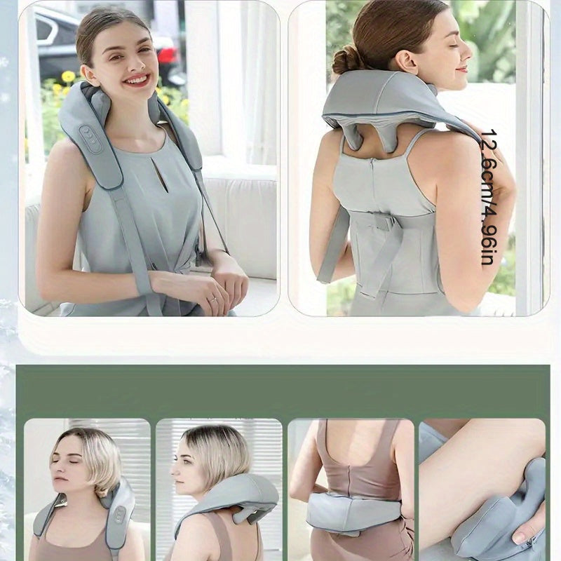 Electric Neck and Shoulder Massager with USB Rechargeable Battery and 8 Nodes