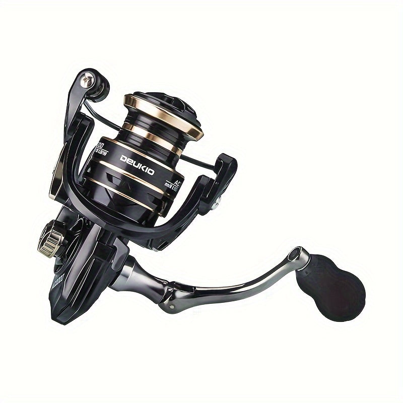 Ambidextrous Spinning Fishing Reel Black Aluminum Alloy 5.2:1 Gear Ratio Saltwater Freshwater