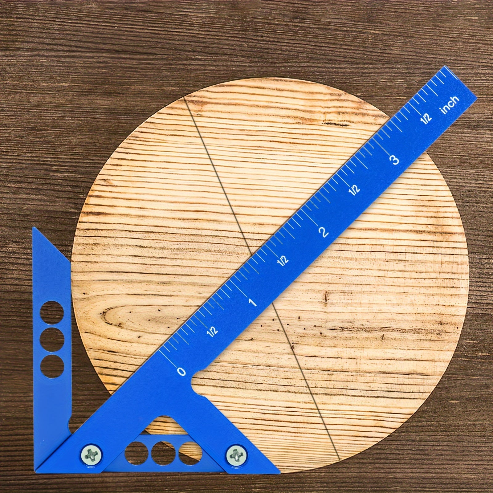 Escuadra de carpintería de aleación de aluminio, regla medidora de línea, marcador de ángulo, regla impermeable