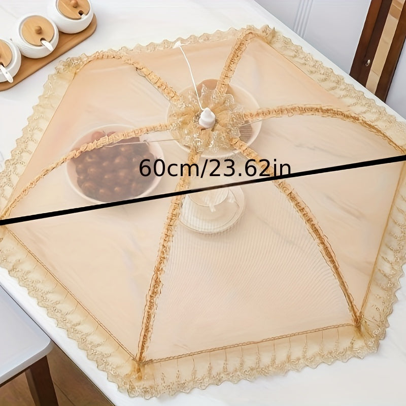 Foldable Food Cover for Indoor Outdoor Use, Fly-Proof, Reusable, Food Protection