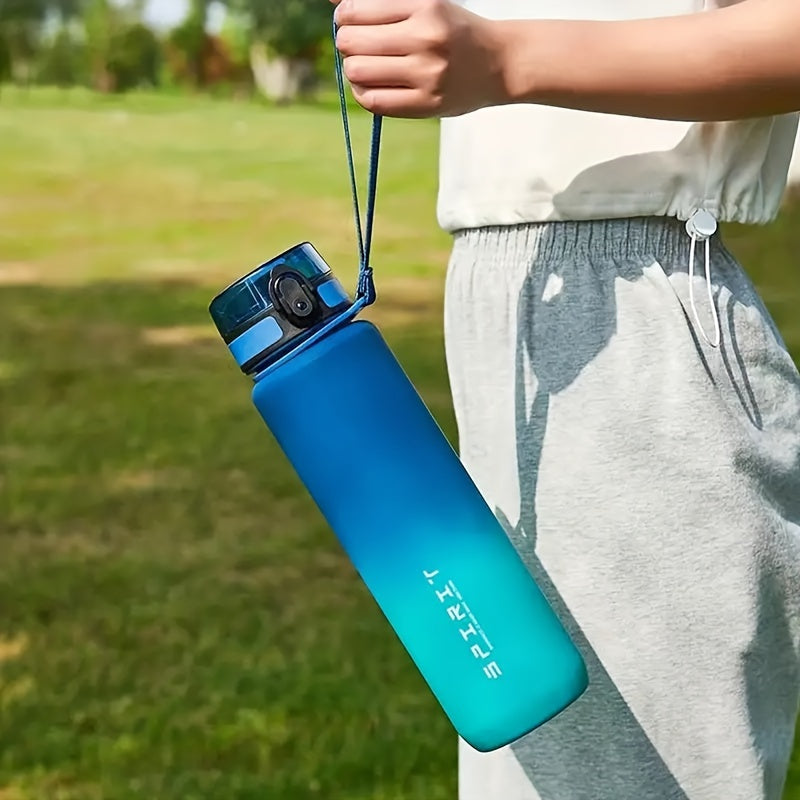 Leakproof Water Bottle with Time Marker and Carrying Strap for Teens and Adults
