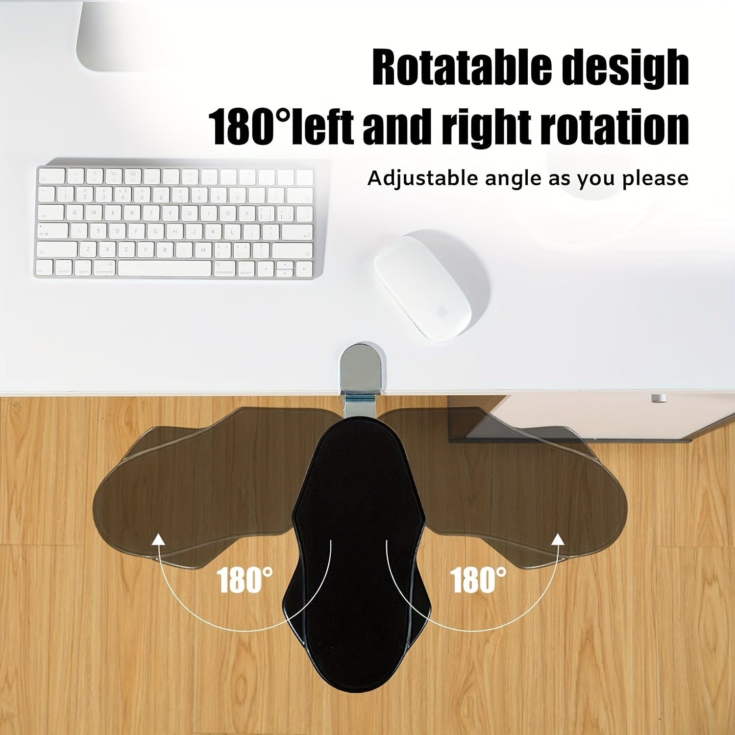 Adjustable Rotating Computer Arm Rest with Wrist Support for Ergonomic Elbow and Arm Comfort