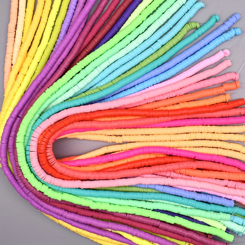 4800 Pieces of Handmade Polymer Clay Beads 12 Strands 6x1mm for Jewelry Making