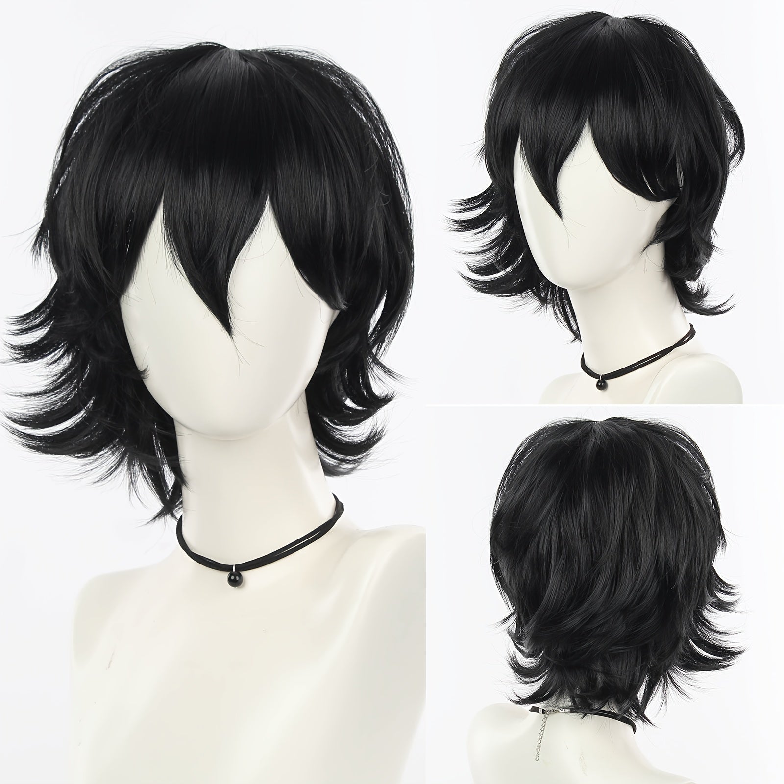 Men's Synthetic Short Hair Wig for Cosplay Halloween Costume Accessory