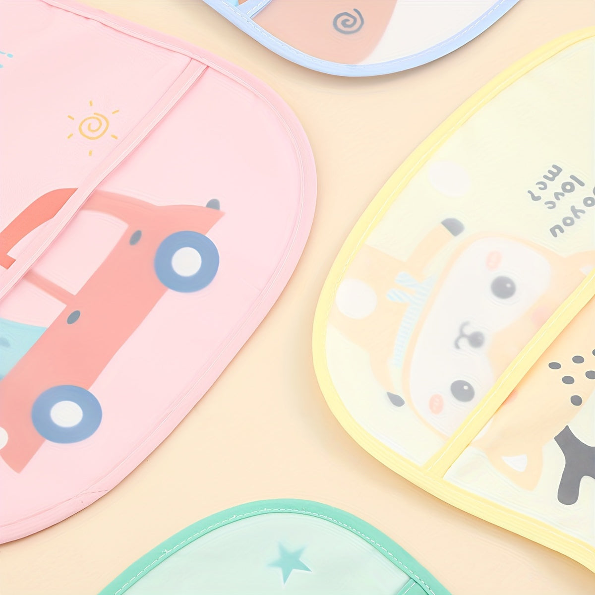 Baby Bib Set Waterproof Sleeveless Back-Wear for Kids and Infants 3 or 5 Pieces