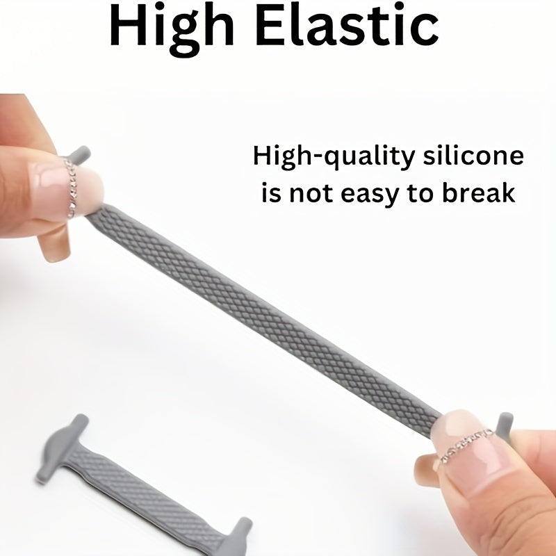 16 Pcs Elastic No-Tie Shoelaces for Sports and Casual Wear Durable & Comfortable